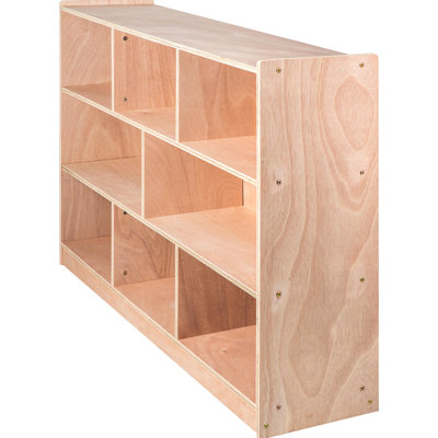 36 Inch High 8-section Plywood Preschool Storage Cabinet On , Organized Space For And Books In Classroom Cabinet, Shelves With Perfect Book Organization, Safe Design