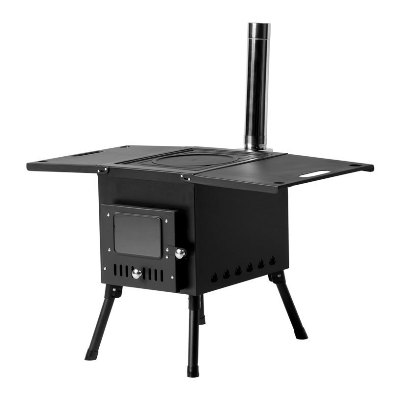 Raynna Rectangle Steel Wood Burning Smokeless Chimnea, 19.3" H x 30.5" W x 16.1" D