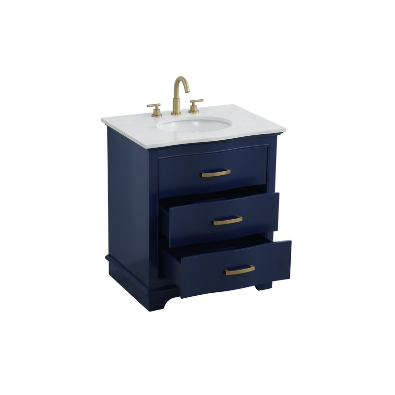 Meuble-lavabo simple 30 po Knox, Bleu