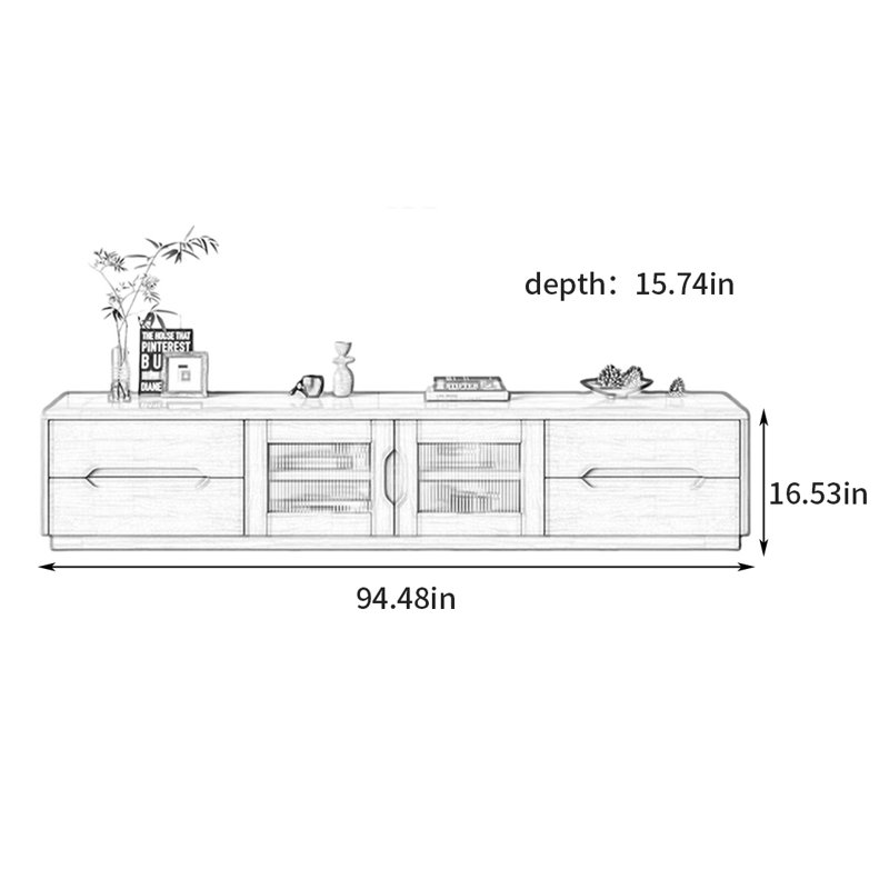 Damore, Tanné, H 16,53 po x l 94,48 po x P 15,74 po
