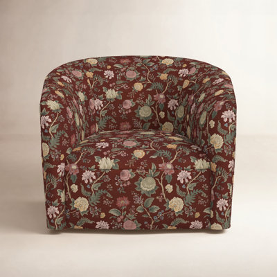 Marita Cotton Swivel Barrel Chair