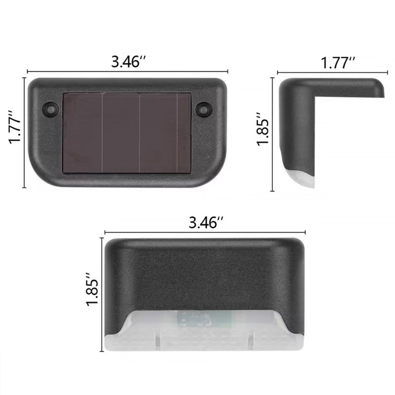 Low Voltage Solar Powered LED Deck Lights Outdoor Waterproof Step Light Pack for Fence Yard Pathway, Multicolor