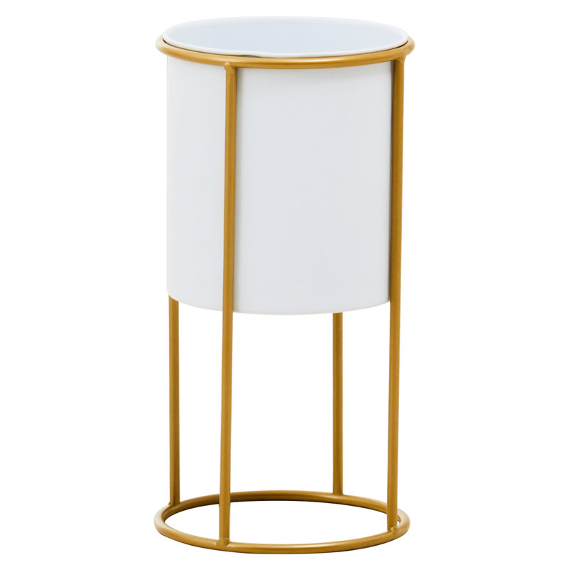 Moonsu Metal Cachepot, White, 38 x 20 x 20