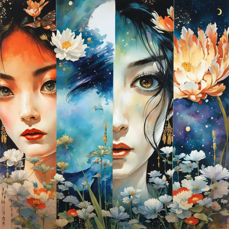Art floral sur toile tendue, L 20 po x H 20 po x P 1,5 po