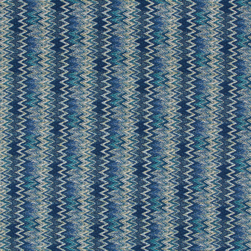 Sawtooth Wave Chevron Fabric, Azure