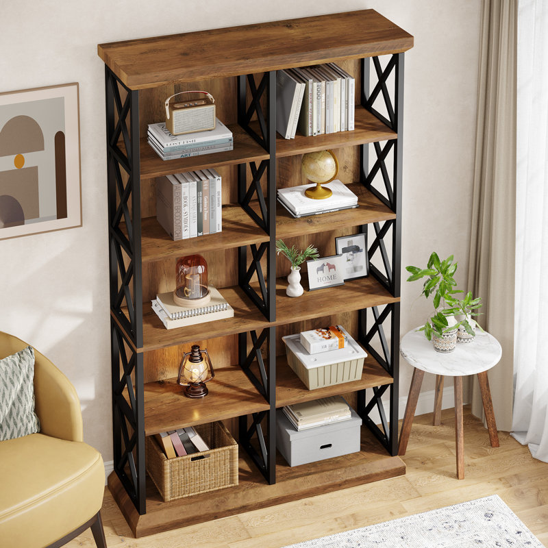 75-Inch Tall Bookcase, 6-Shelf Large Industrial Bookshelf Freestanding Book Shelf Display Storage Shelves for Home Office