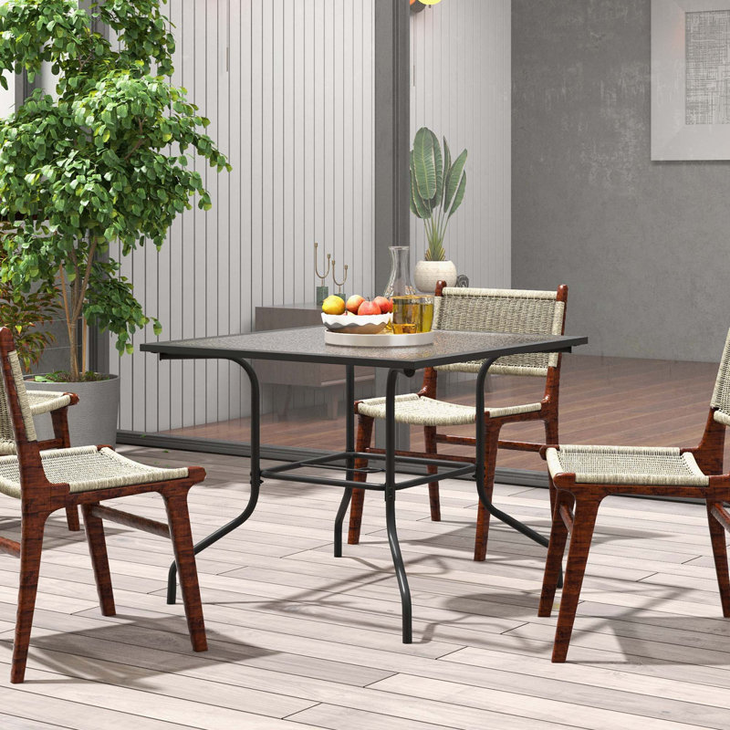 Kimberlyn Square Glass Outdoor Dining Table Yes , 35 " W 35 " D