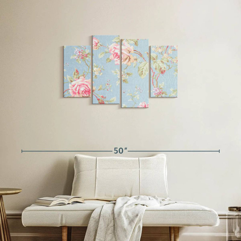 Motif floral, H 22 po x l 36 po