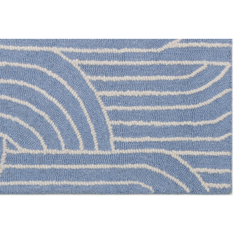Geometric Area Rug in Denim Blue, Rectangle 12' x 15'