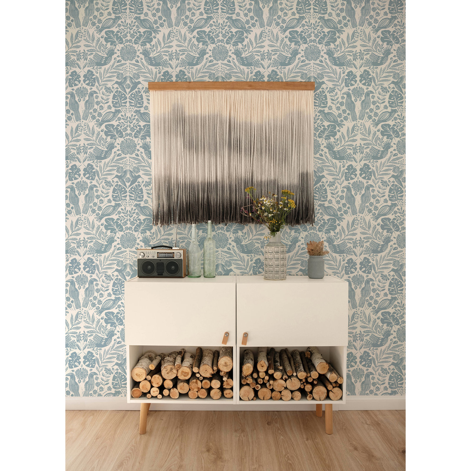 Pomona Floral Wallpaper, Blue