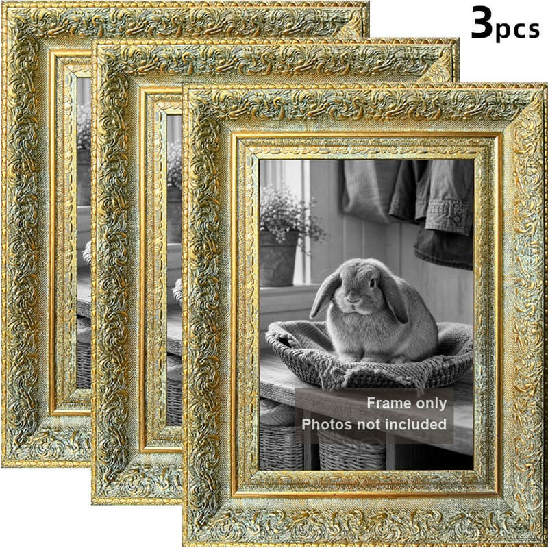 Cadre photo mural 3 pièces 11 "x 14" doré antique pour tablette de bureau, Antique Gold, 3, 11" W x 14" H