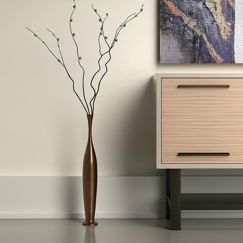Vase de plancher en aluminium bruni 41 "