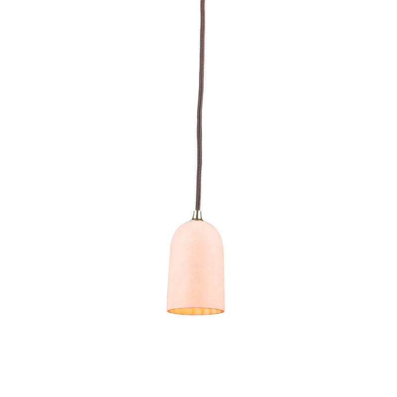 Luminaire suspendu 1 lumière del à simple cloche Doric, Rose mat