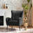 Atalyia 30" W Faux Leather Wingback Armchair with Nailhead Trim-1057351175