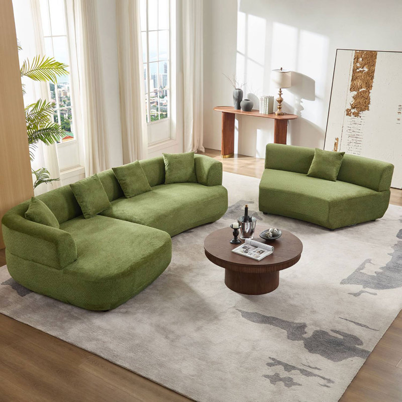 Canapé modulaire incurvé surdimensionné 177,17 po, Orienté à gauche (vu de face)