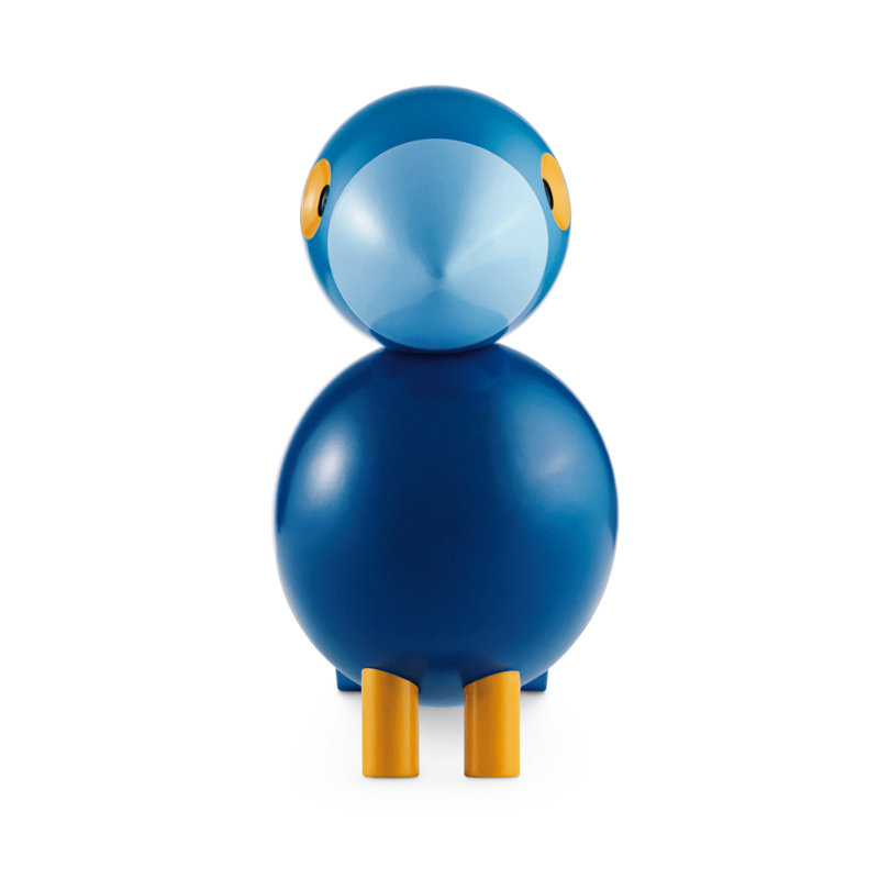 Kay Bojesen Songbird, 1, Turquoise/Yellow, 6.1" H x 6.3" W x 3.1" D