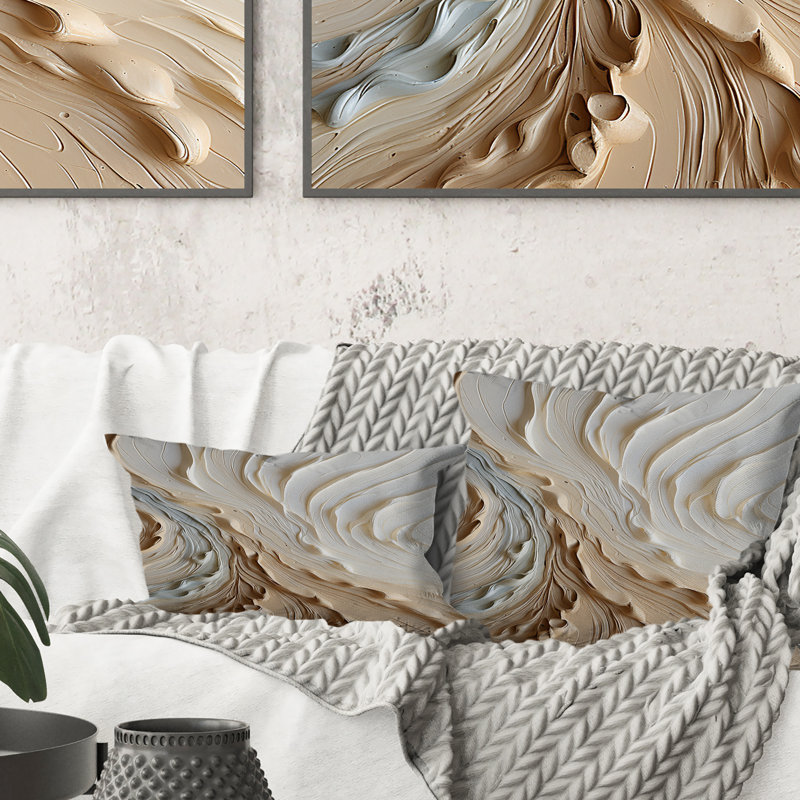 Blanc et or Champagne Flow III - Coussin décoratif imprimé champagne