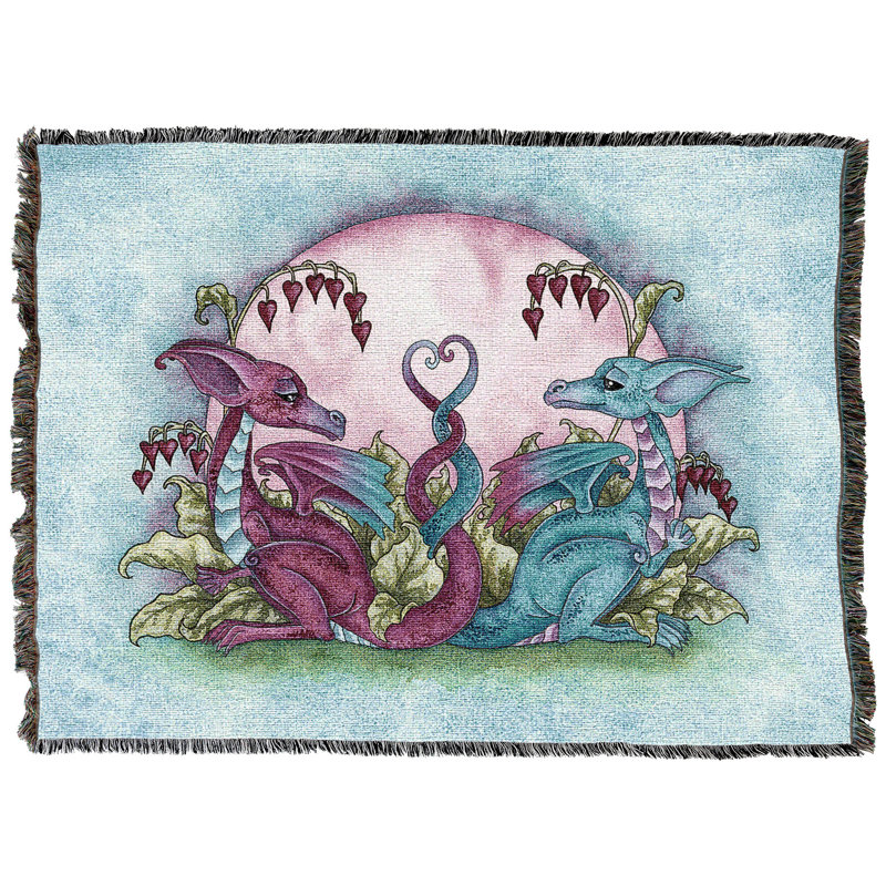 Pure Country Weavers Loving Dragons Blanket by Amy Brown - Gift Fantasy Tapestry Throw Woven from Cotton - Made in The USA (72x54)