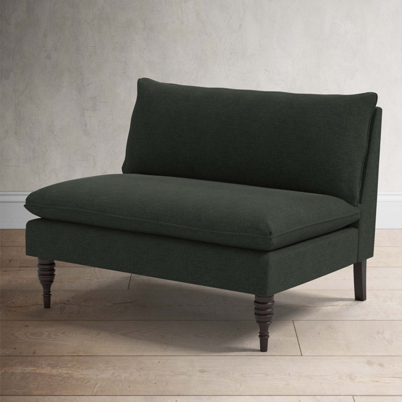 Varick 47" Settee, Classic Black Linen