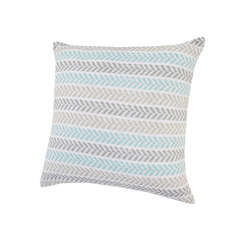 Housse de coussin 100% coton tissée à la main, Turquoise, polyester