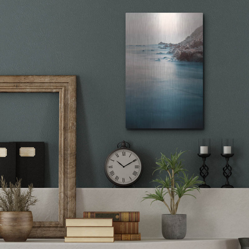 Art mural en métal Beachcrest Home ™ «Ocean 3» par Ian Winistanley, H 16 po x l 12 po