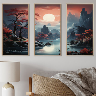 «China Mountain and River Landscape Bliss I», art mural Chine