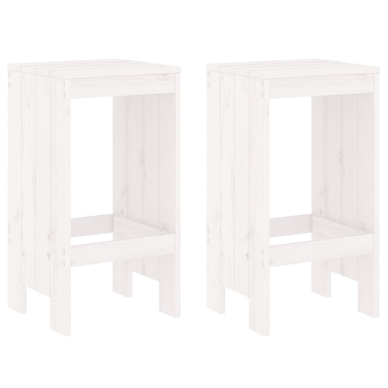 Nedyu Solid Wood Counter Stool, Bar Stool (29.5" Seat Height), White