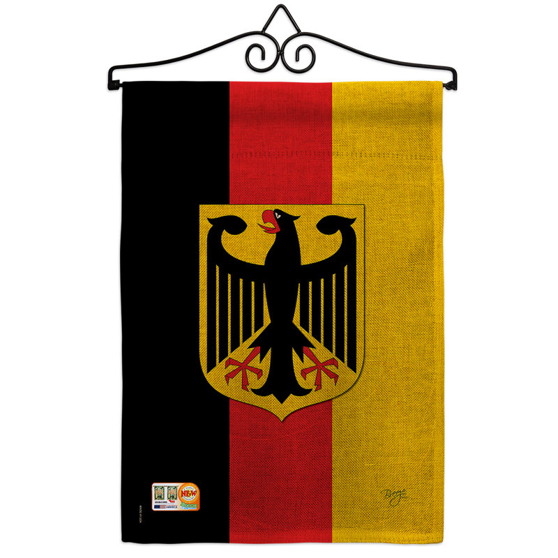 En toile jute 2 côtés 19 x 13 po allemagne drapeau de jardin