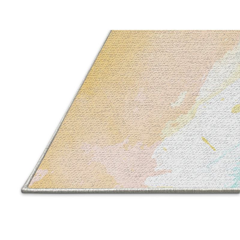 Tapis de la zone rose aquarelle, Rectangle 2 pi x 5 pi