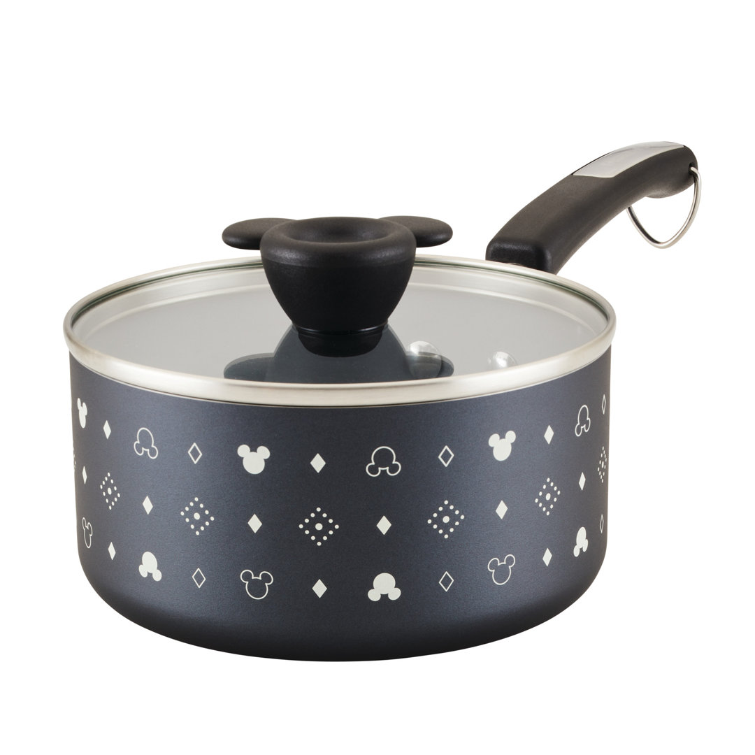 Farberware Disney Monochrome Ceramic Nonstick Saucepan With Lid, 2 Quart, Black Farberware