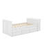 Lit plateforme simple en bois avec bureau-277083809