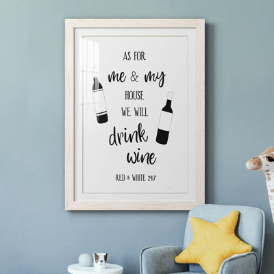Drink Wine - Art textuel sur papier avec cadre photo