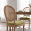 Chaises de salle à manger d'inspiration rétro avec structure en bois massif - dossier en rotin, tissu en lin, ensemble de 2-571921205