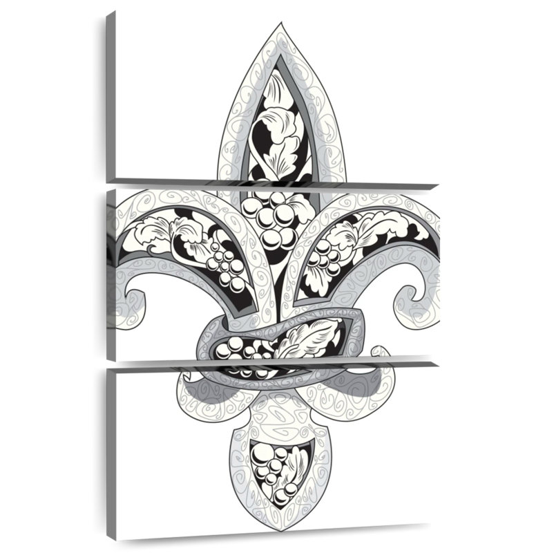Fleur de lys ornée Kerner, H 74 po x l 48 po