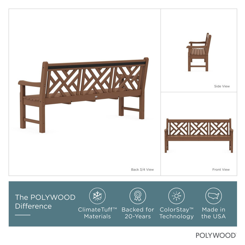 Banc 72 po POLYWOOD Rockford Chippendale, Teck