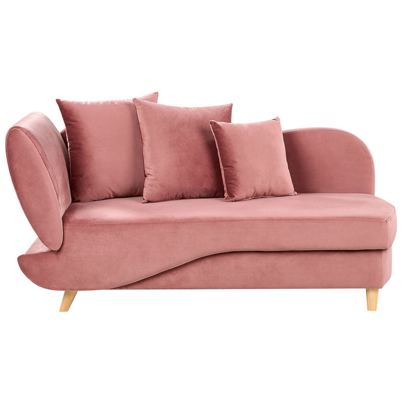 Ahliyah Upholstered Chaise Lounge, Left Hand Facing, Pink