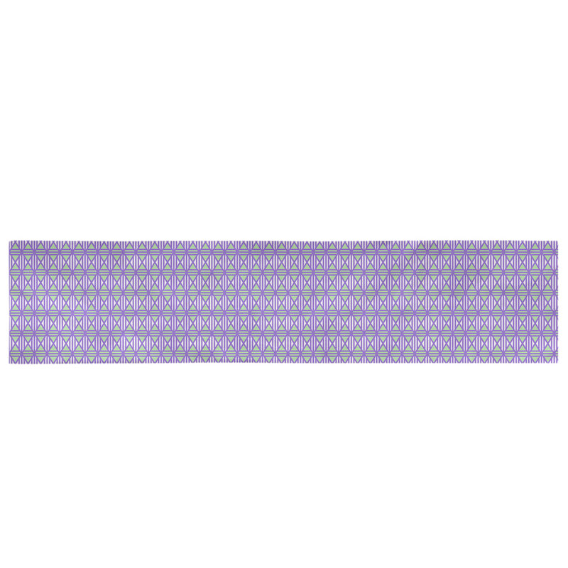 Chemin de table losanges doublés Avicia, 73,5 po x 17,5 po, Poly, Mauve / Vert