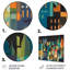 «Blue and Green Building the Cityscape» - reproduction d'art sur métal sans cadre-1522591952