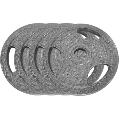 Cast Iron Weight Plates Set 1 in, 2.5 LBS/5 LBS/10 LBS/25 LBS Bumper Plates for Home Gym, Strength Training & Weightlifting (4 x 2.5 LBS Sets)