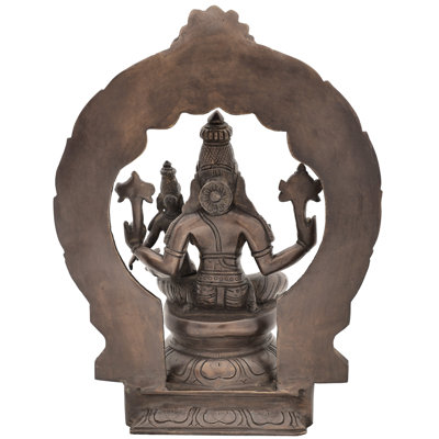 Figurine lord Vishnu avec Lakshmi assis sur un trône Kirtimukha Prabhawali