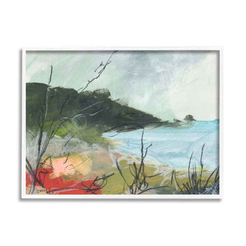 «Nautical Cove» et «Grassy Cliff Scratch Line Abstraction Black», estampe numérique de Jan Weiss