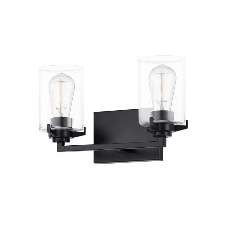 Bouie 2 - Light Dimmable Vanity Light, Clear Glass/Matte Black