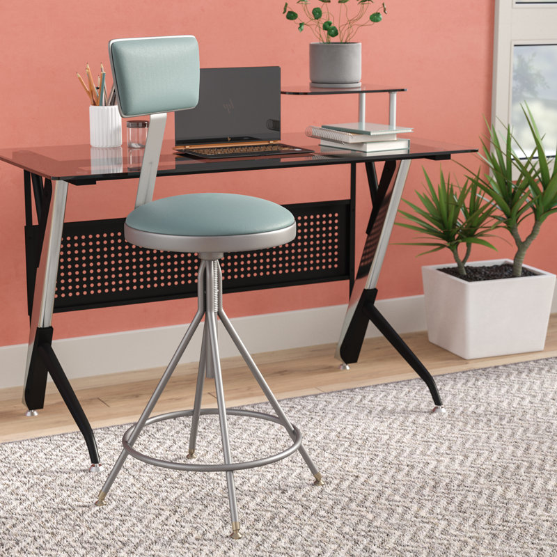 6500 Series Backed Adjustable Height Ergonomic Lab Stool with Footring