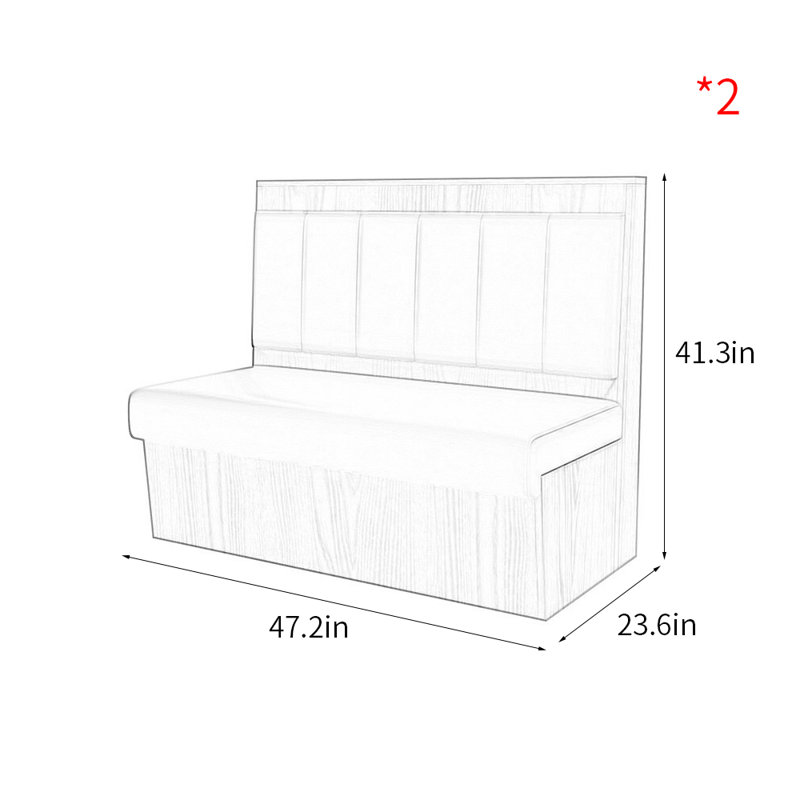 Banc rembourré en similicuir Modern Modern, Rouge