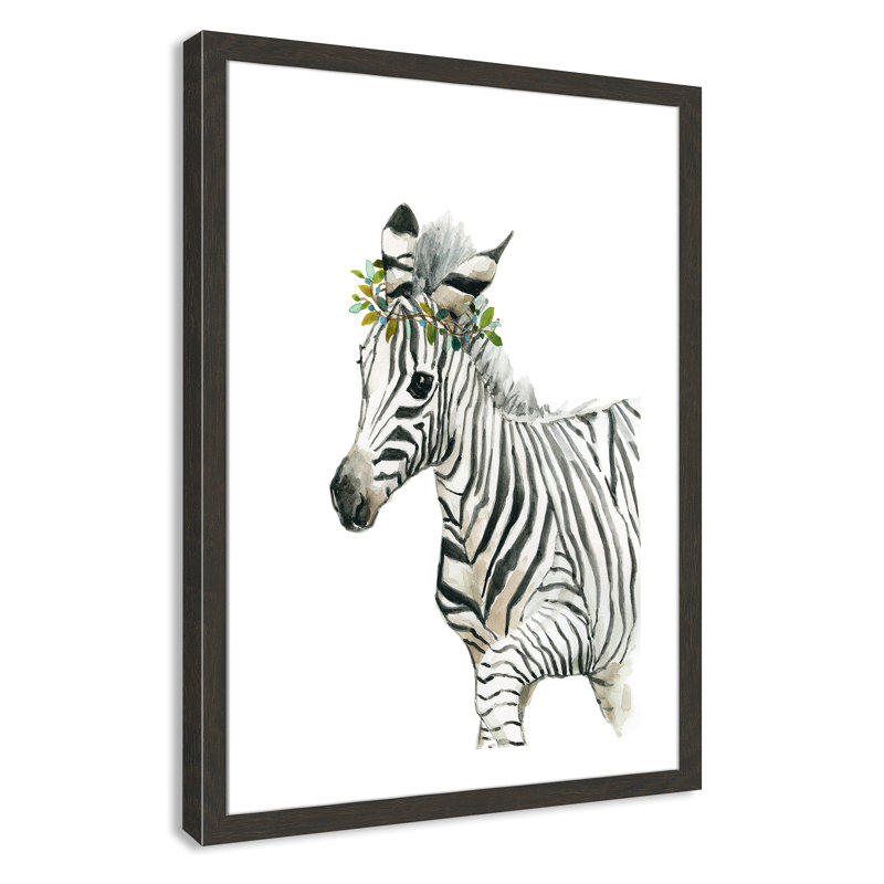 «Savannah Zebra», art encadré, H 36,5 po x l 26,5 po x P 0,625 po, Cadre noir