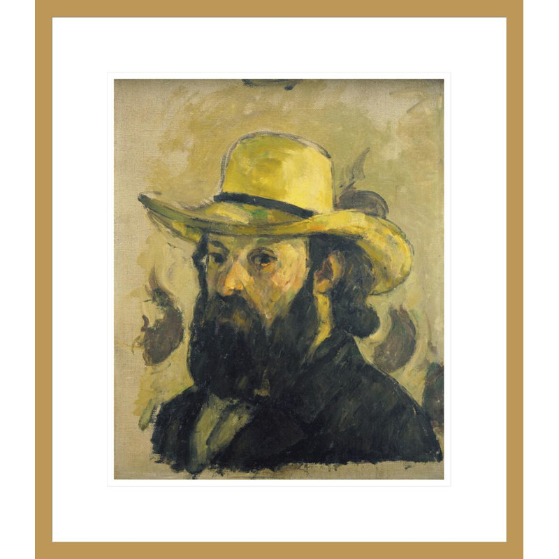 Autoportrait au chapeau de paille par Paul Cézanne, H 20,32 po x l 17,75 po