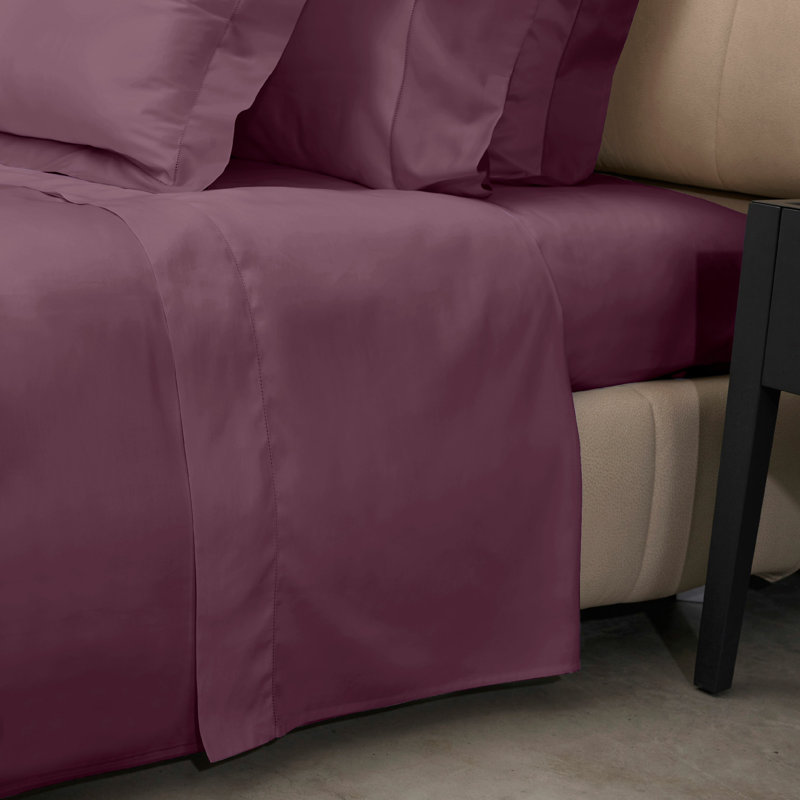 Raffaello Sateen Duvet Cover, King Duvet Cover, Plum