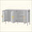 Modern Stripe Door Storage Cabinet, 4-Door Sideboard With Back-Of-Door Storage Racks & Side Hooks, Adjustable Shelves, MDF Cabinet With Aluminum Handles For Living Room, Dining Room-1724166369