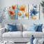 Aquarelle sur toile, reproduction d'art sur toile (ensemble de 3)-1120426731