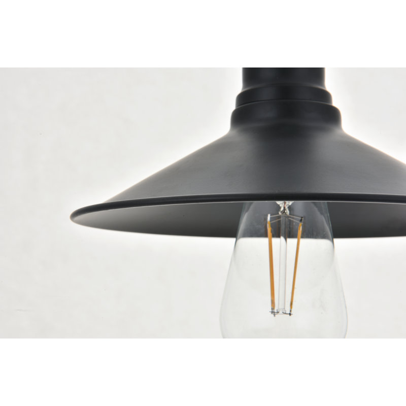 Luminaire suspendu conique 3 lumières grappe Dellwood, Noir